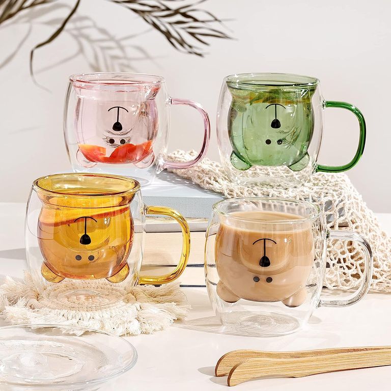 4-Piece Family Cute Bear Tea Cup Set