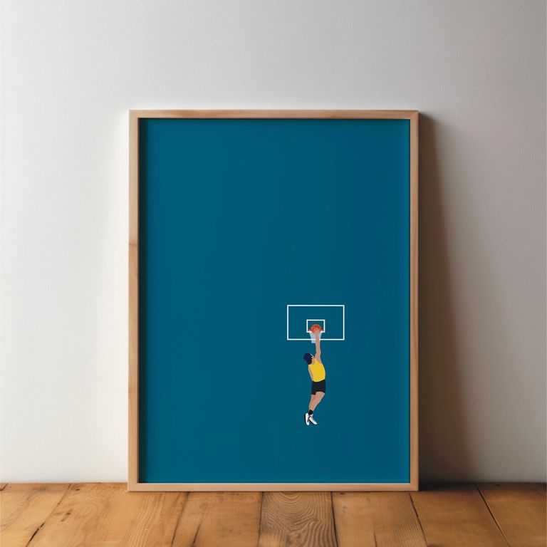 Basketballer Dunking - Minimal and Modern Wall Art
