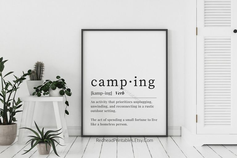 Camping Definition - Printable Home Decor