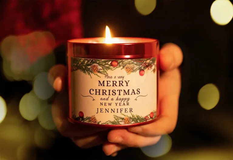 Personalized Christmas Candle