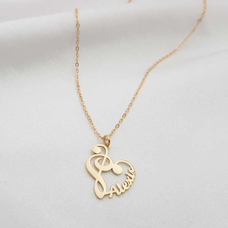 Personalized Musical Note Necklace