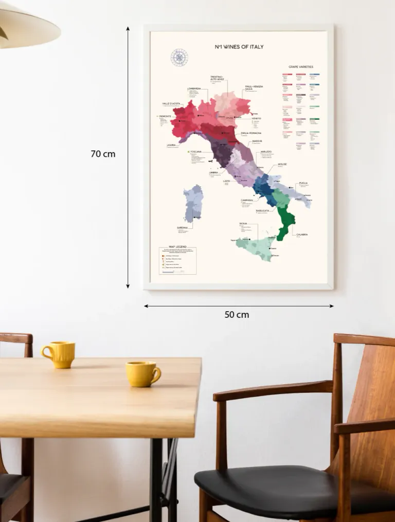 Wines of Italy Map Poster
